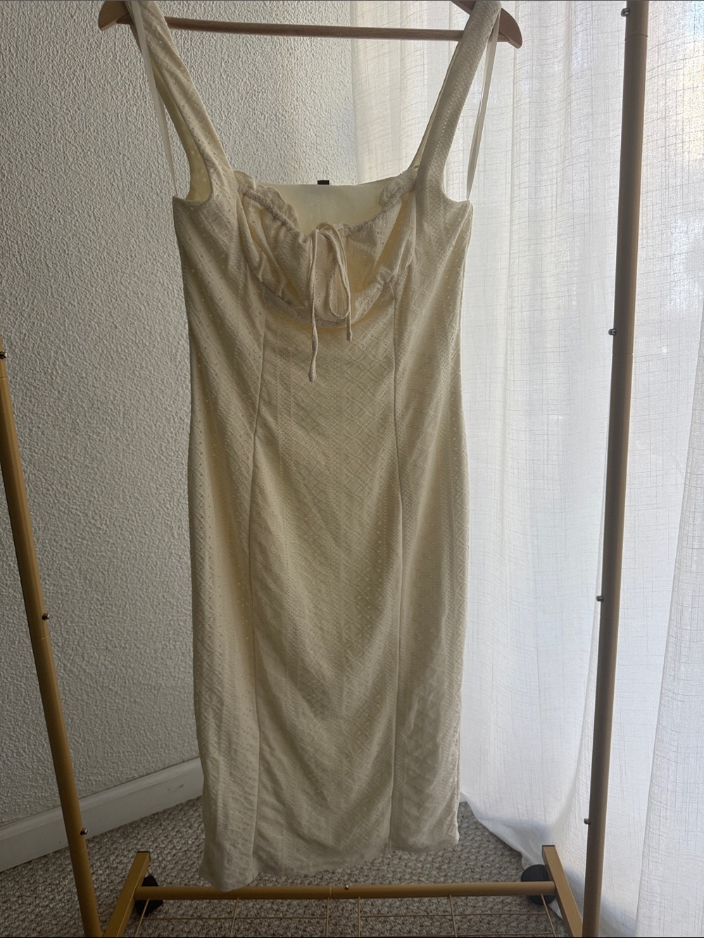 Windsor Ivory Lace-Trim Midi Slip Dress